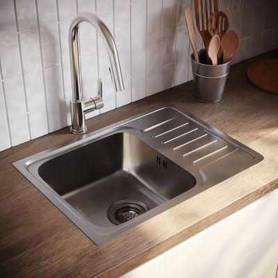 Мойка, нерж. сталь, шелк, с крылом, 605*440*180, Sound, IDDIS, SND60SDi77