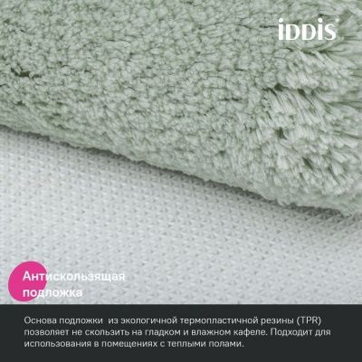 Набор ковриков для ванной комнаты, 50х80 + 50х50, микрофибра, светло-зеленый, IDDIS, BSET05Mi13