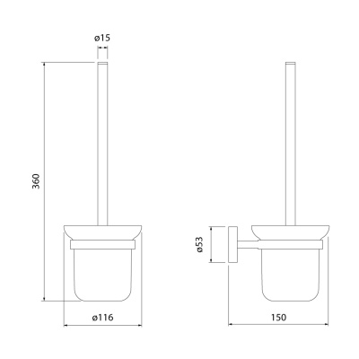 Ерш, черный матовый, матовое стекло, сплав металлов, Sena, IDDIS, SENSBG0i47