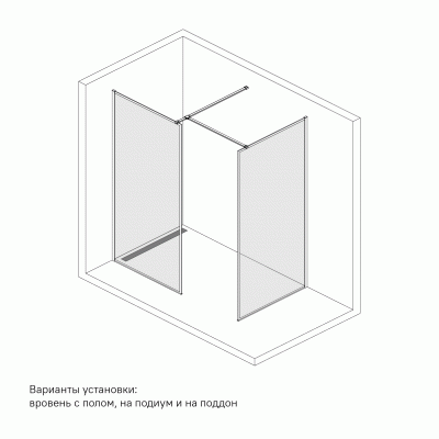 Душевая перегородка  IDDIS Slide Walk In 90x195, черный, SLI8BS9i23