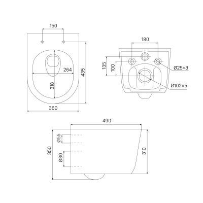 Унитаз подвесной безободковый, Slide, IDDIS, SLIRDSEi25