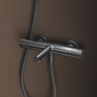 Смеситель для ванны с термостатом,графит матовый, Duna, IDDIS, DUNGM02i74WA