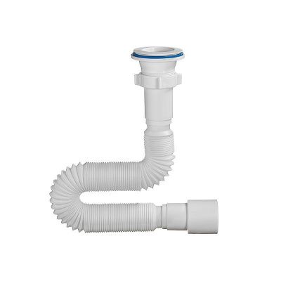 Гибкая труба "ОРИО" 1 1/2"х 40/50 мм с пластик. выпуском, длина 1250мм,  А-7013