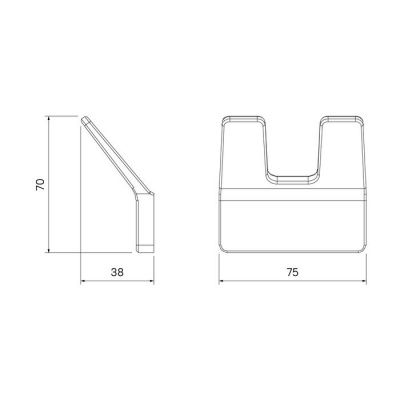 Крючок двойной, сплав металлов, Slide, белый матовый, IDDIS.