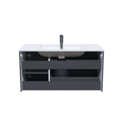 Тумба с умывальником, подвесная, 100 см, темно-серый, Edifice, IDDIS, EDI10D0i95K
