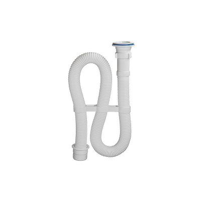 Сифон гофрированный для мойки  "ОРИО" 1 1/2"х40 мм, белый (переходник на 50мм), АС-7011