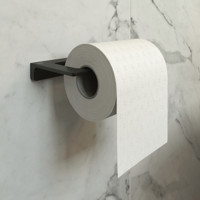 Держатель для туалетной бумаги без крышки, черный матовый, Slide, IDDIS, SLIBS00i43