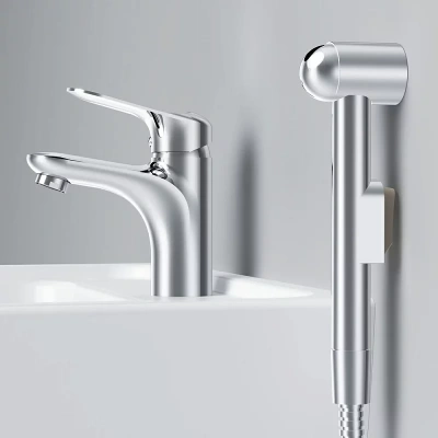 F85C03000 Sunny, смеситель для умывальника с гиг.душем, хром, шт