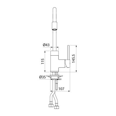 Смеситель для кухни, сатин, Kitchen 360, IDDIS, K36BNJ0i05