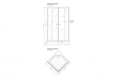 Душевая кабина Universal N Квадрат 800*800*1910 черный профиль(проз.стекло)