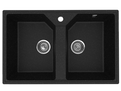 Мойка кухонная из искусственного камня, врезная CETUS С-770-004,черная