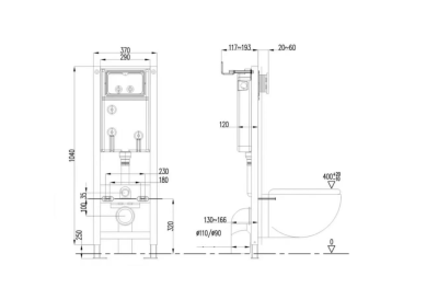 Инсталляция рамная для подвесного унитаза CETUS, арт. 006CS