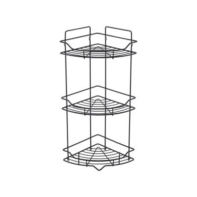 Полка трёхъярусная угловая, проволока стальная, чёрный матовый, Grid, Milardo, GRICC3BM44