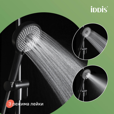 Лейка для душа, черная матовая, Optima Home, IDDIS, OPH3FB0i18