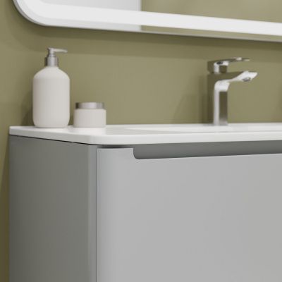 Тумба с умывальником, подвесная, 100 см, светло-серый, Edifice, IDDIS, EDI10L0i95K 