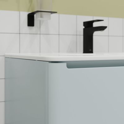 Тумба с умывальником, подвесная, 80 см, голубой, Edifice, IDDIS, EDI80B0i95K