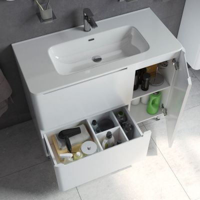 Тумба с умывальником, напольная, 100 см, белая, Edifice, IDDIS, EDI10WFi95K