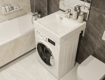 Раковина из литьевого мрамора на стиральную машину Paola SIENA 600