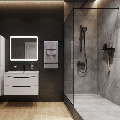 Лейка для душа, черная, Slide, IDDIS, SLI3F0Bi18