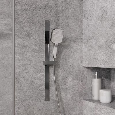 Лейка для душа, квадратная, хром с белым, Esper, IDDIS, ESP3FCSi18