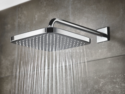 Верхний душ с душевым кронштейном Tempesta 250 Cube 380 мм, 1 режим струи (26682000)