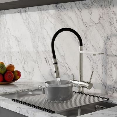 Смеситель для кухни с фильтром и гибким изливом, сатин, Ace, IDDIS, ACEBNFFi05