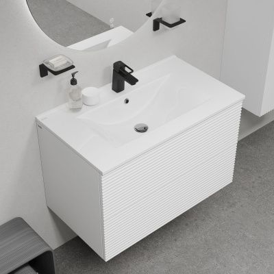 Тумба с умывальником, подвесная, 80 см, белый, Bild, IDDIS, BIL80W0i95K