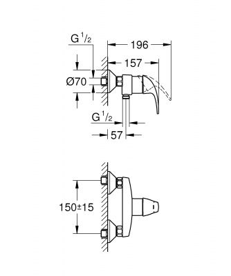 Смеситель для душа GROHE Start Curve, хром (23767000)