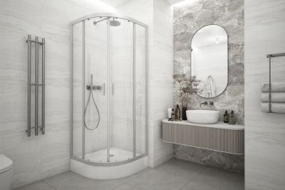 Душевая кабина Классик 1/4 круга 900*900 Grey N стекло прозрачное, арт.:CLSN900GR