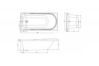 Ванна акриловая VENTO Italy KALLIOPA (LIKE) 150х70 