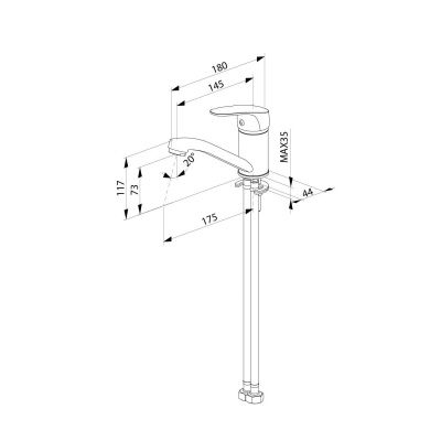 Смеситель для умывальника, поворотный, Simp, Milardo, SIMSBR0M01