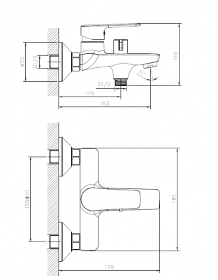 Смеситель для ванны, Umbra, CETUS, CSU6163563C