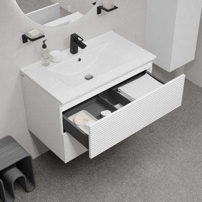 Тумба с умывальником, подвесная, 80 см, белый, Bild, IDDIS, BIL80W0i95K