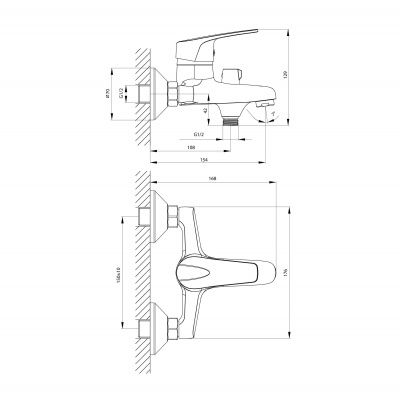 Смеситель для ванны Rossinka D40-30