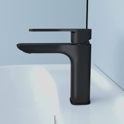 Смеситель для умывальника, черный, Slide, IDDIS, SLIBL00i01