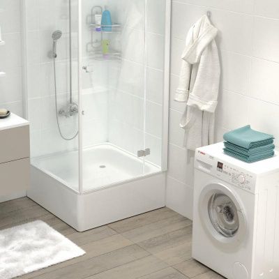 Поддон стальной душевой с каркасом и экраном Antika 900*900*150 мм