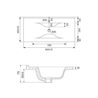 Тумба с умывальником, напольная, 80 см, белая, Cloud, IDDIS, CLO80WFi95K