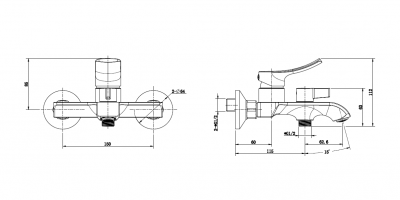 Смеситель для ванны, Linea Gun Grey, CETUS, CSLG253553QP