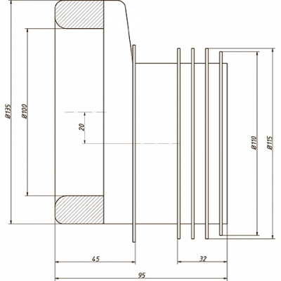 Манжета для унитаза, эксцентрическая "Орио" С-997