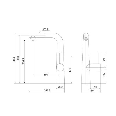 Смеситель для кухни с фильтром и выдвижным изливом, хром, Pure, IDDIS, PURSBPFi05