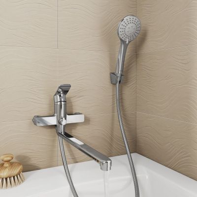 Смеситель для ванны с длинными изливом, глянцевый хром, Demi, Milardo, DEMSB00M10