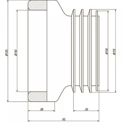 Манжета для унитаза прямая "Орио" С-998