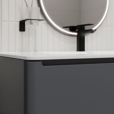 Тумба с умывальником, подвесная, 100 см, темно-серый, Edifice, IDDIS, EDI10D0i95K