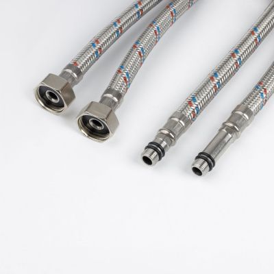 ибкая подводка, F1/2xM10S, F1/2xM10L, SS304, латунь, 0,6 м, комплект 2 шт, IDDIS, 926CBS06ZP