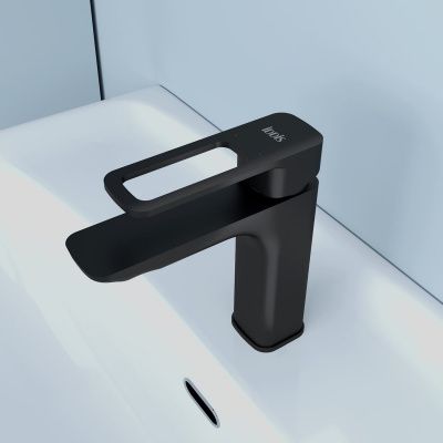 Смеситель для умывальника, черный, Slide, IDDIS, SLIBL00i01
