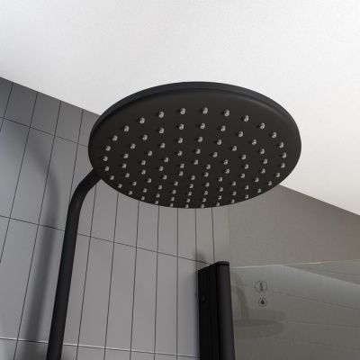 Душевой гарнитур с верхней лейкой, черный матовый, Ray, IDDIS, RAYMS3Fi76