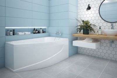 Ванна асимметричная  с каркасом и экраном МЕТАКАМ Venta 150*90 (правая)