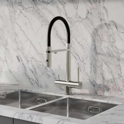 Смеситель для кухни с фильтром и гибким изливом, сатин, Ace, IDDIS, ACEBNFFi05