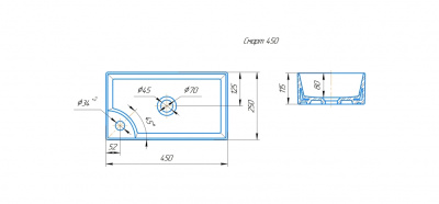 Умывальник на столешницу "Смарт" 450, Valleri, SMRT45