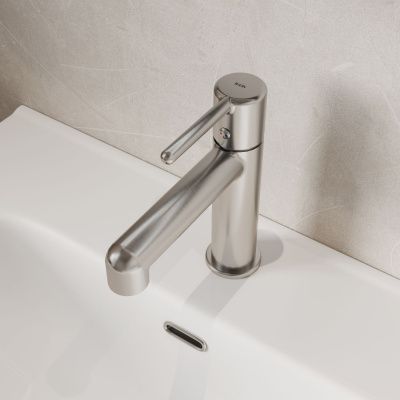 Cмеситель для умывальника, хром матовый, Aiger, IDDIS, AIGBC00i01